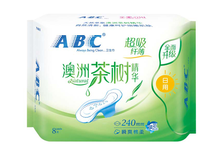 ABC茶树日用卫生巾 N81 8片